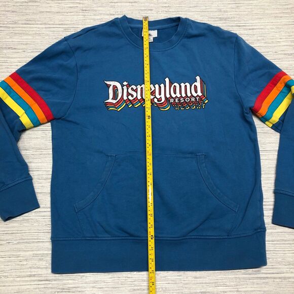 DisneyParks Disneyland Resort Retro Rainbow Blue Sweatshirt Pullover size M - Picture 4 of 7